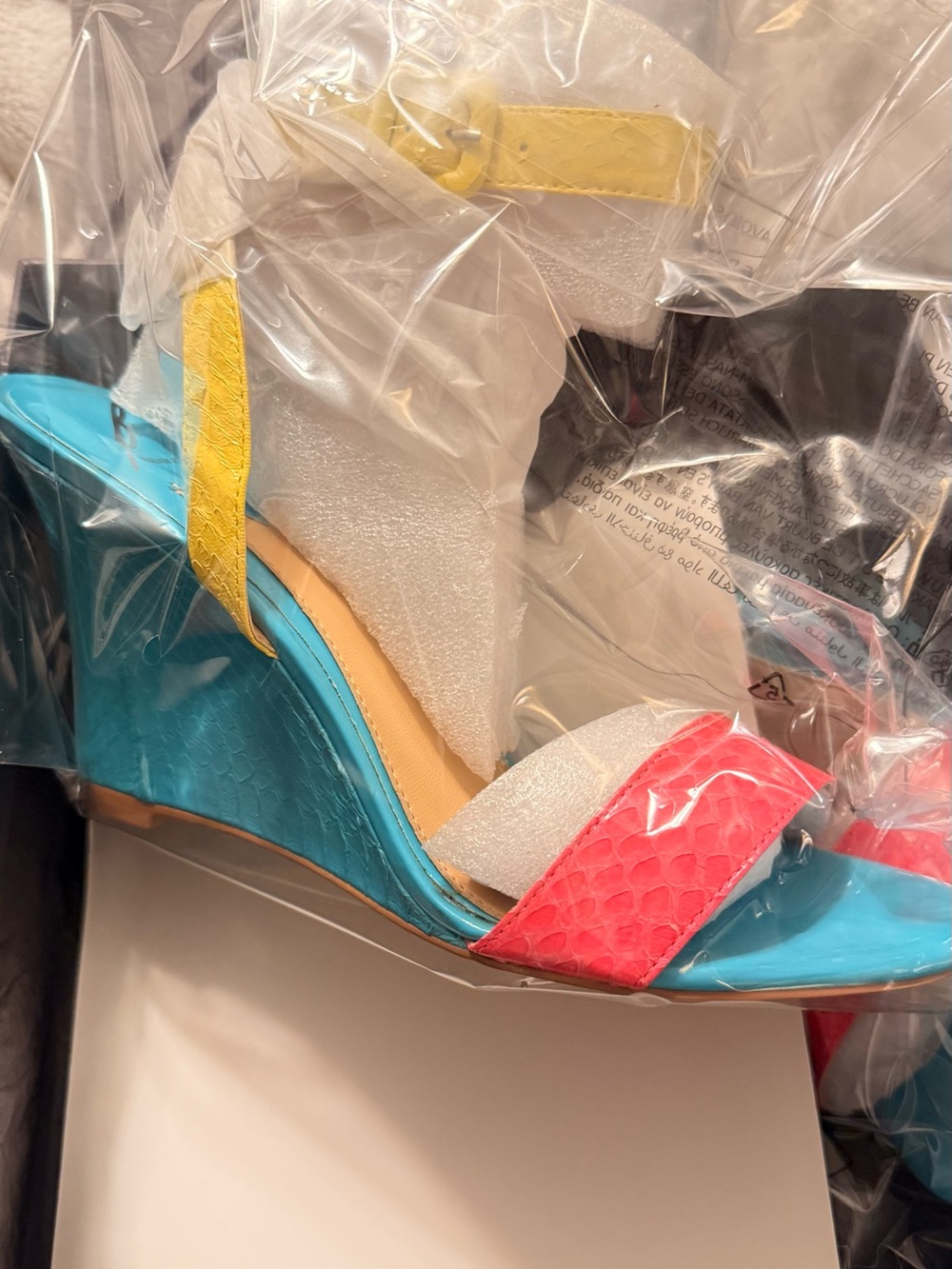 Brian Atwood Multi Snak Sandal Box in Dark Brown and Black